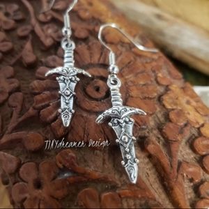 Silver Dagger Knife Blade Sword Earrings ~Fantasy~Medieval~Viking~Warrior~Zelda